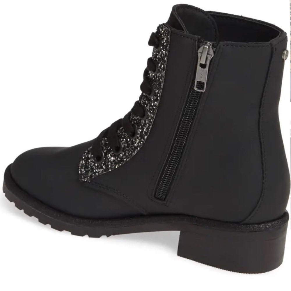 Treasure & Bond Girl's Black Lace-Up Zip Boots